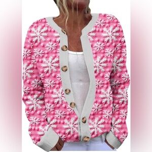 Pink Snowflake Women's Sweater